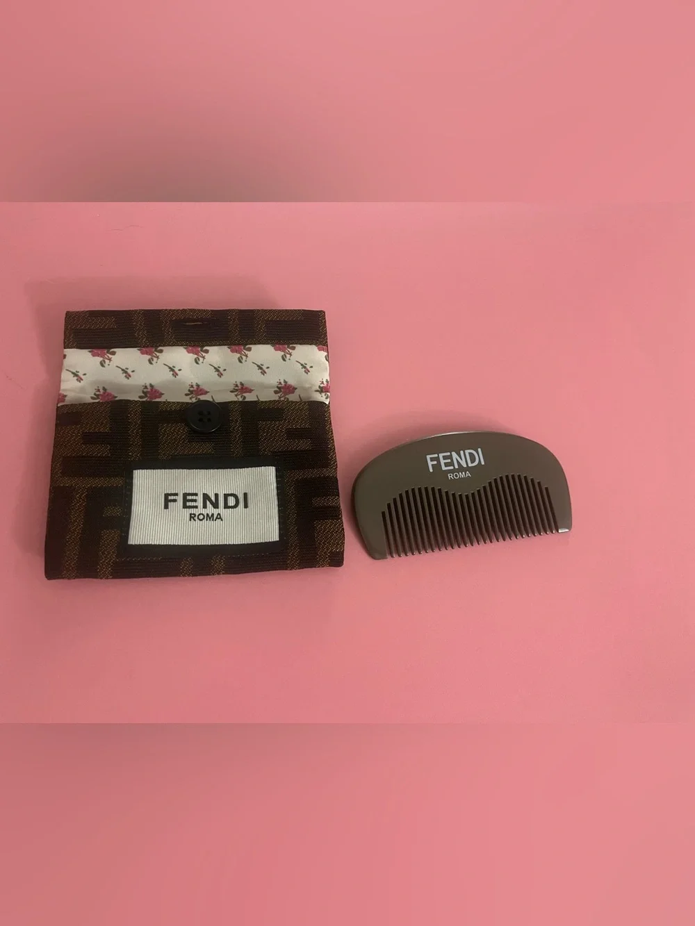 Luxury Brown Pocket Comb with Branded Pouch